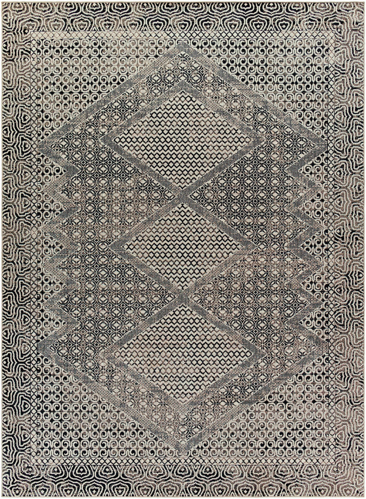 Hauteloom Consuelo CONSU Black Machine Made Polyester Rug
