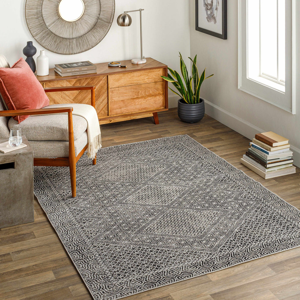 Hauteloom Consuelo CONSU Black Machine Made Polyester Rug