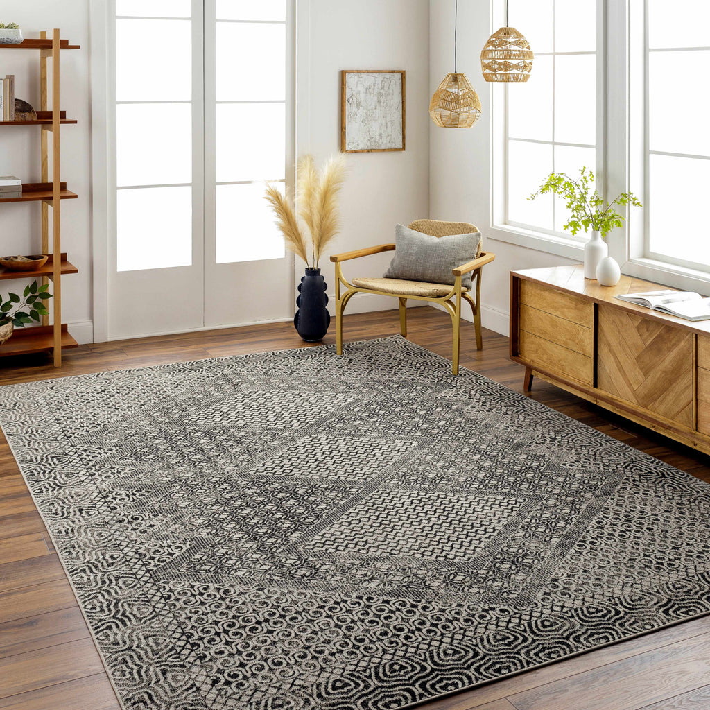 Hauteloom Consuelo CONSU Black Machine Made Polyester Rug