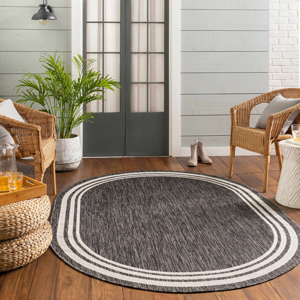 Hauteloom Coonamble COONA Charcoal Machine Made Polypropylene Rug