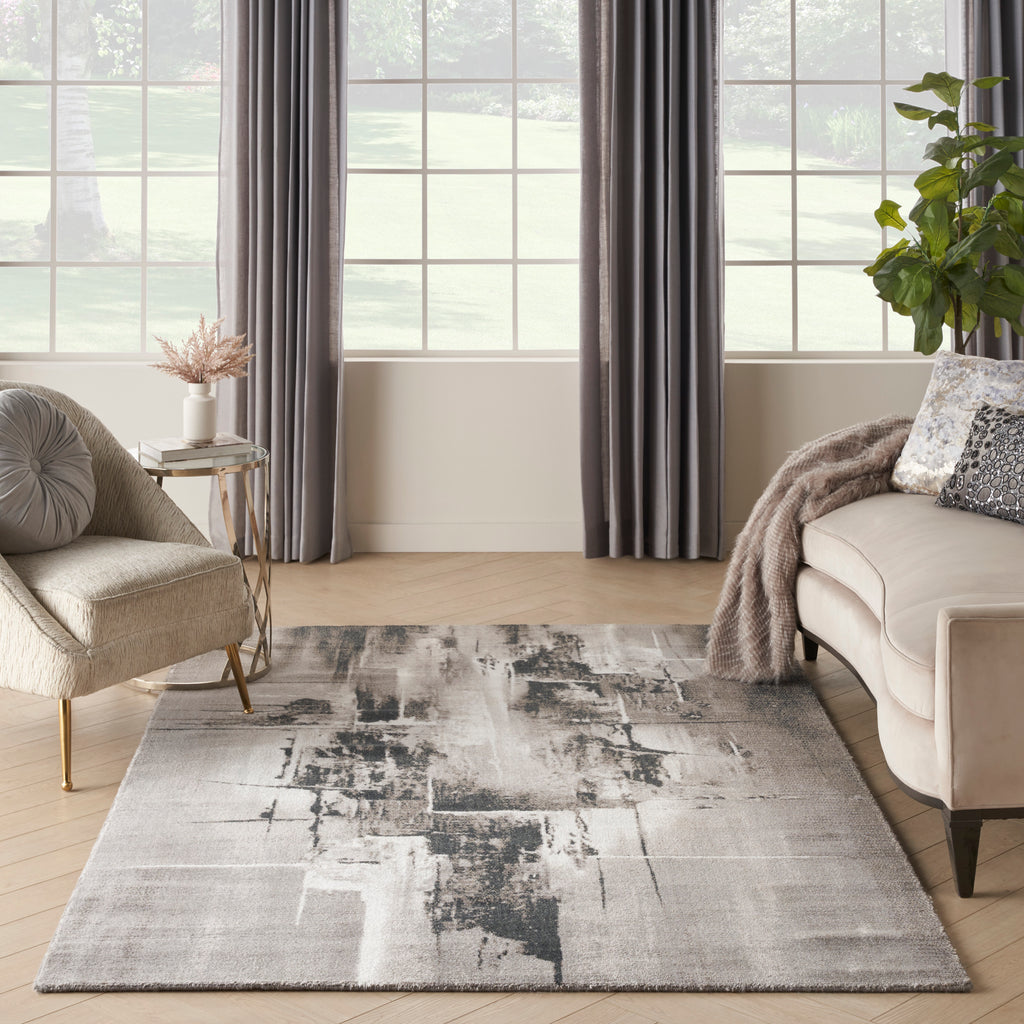 nourison twilight twi30 grey ivory black rug