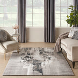 nourison twilight twi30 grey ivory black rug