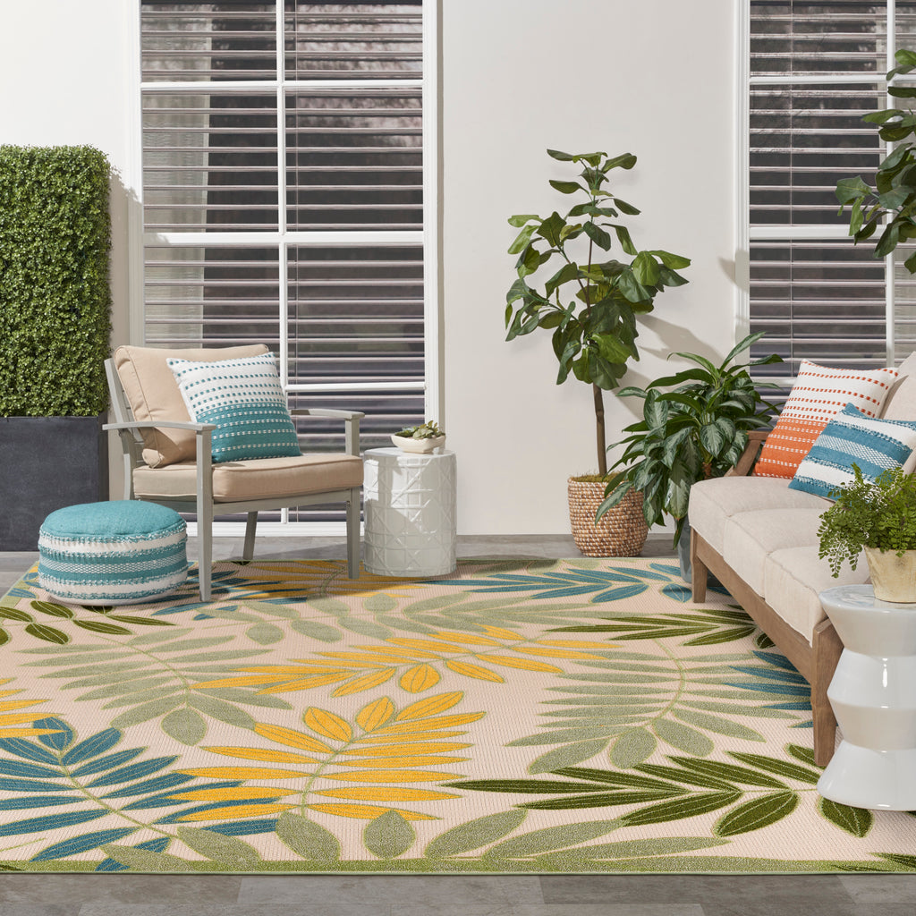 nourison aloha alh18 green multicolor rug