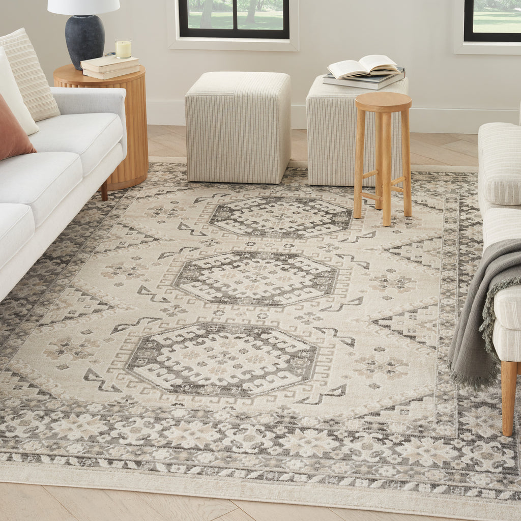 nourison serenity home srh01 ivory grey rug