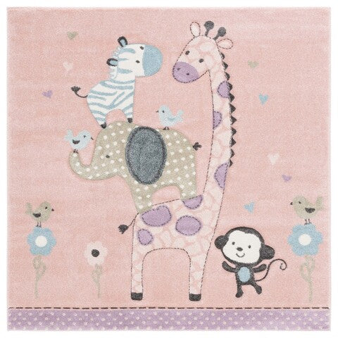 safavieh clearance carousel kids crk120u blush pink rug