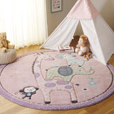 safavieh clearance carousel kids crk120u blush pink rug