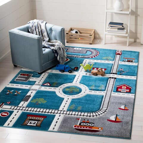 Turquoise | Carousel Kids Rug Collection | Area Rug | Rugs Done Right