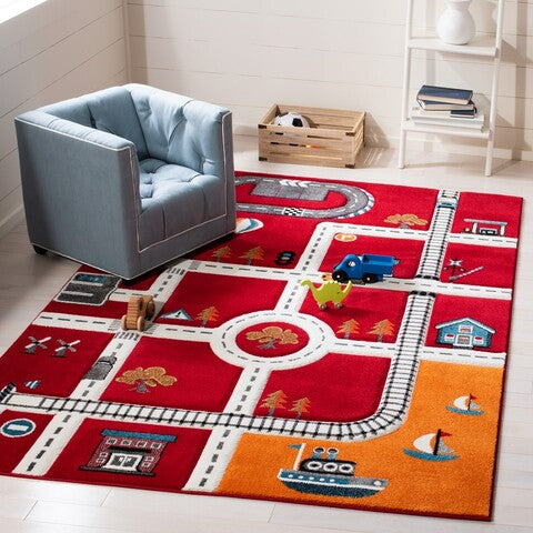 safavieh clearance carousel kids crk192q red rug