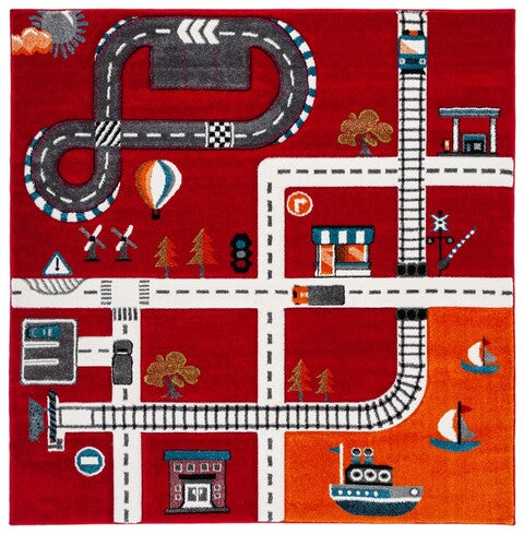 safavieh clearance carousel kids crk192q red rug