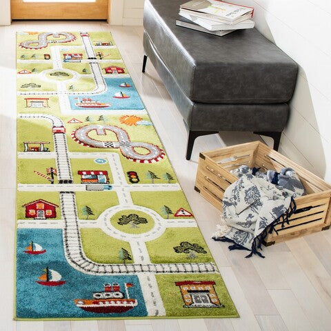 safavieh clearance carousel kids crk192y green rug