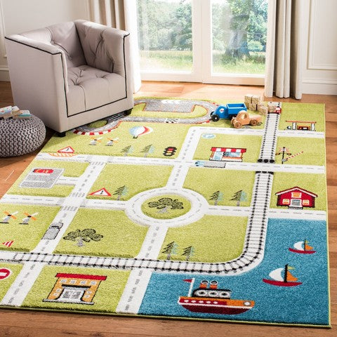 safavieh clearance carousel kids crk192y green rug