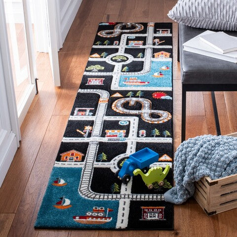 safavieh clearance carousel kids crk192z black rug