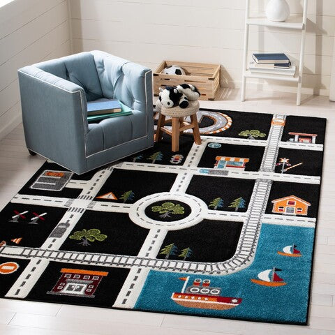 safavieh clearance carousel kids crk192z black rug