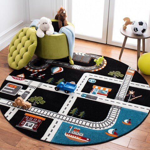 safavieh clearance carousel kids crk192z black rug