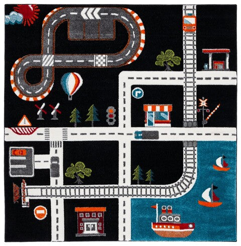 safavieh clearance carousel kids crk192z black rug