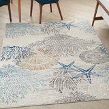 nourison seaside sds04 ivory grey blue rug