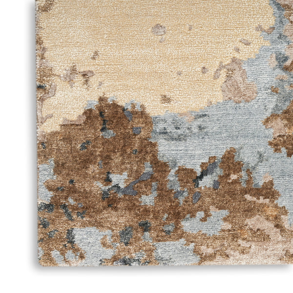nourison silk shadows sha23 beige blue rug