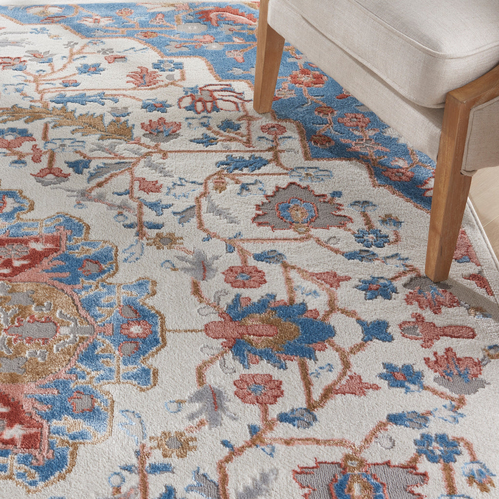 nourison elation etn09 ivory blue rug