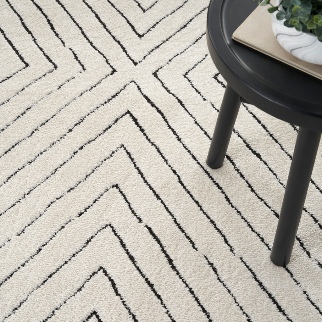 nourison modern comfort mnc01 ivory black rug