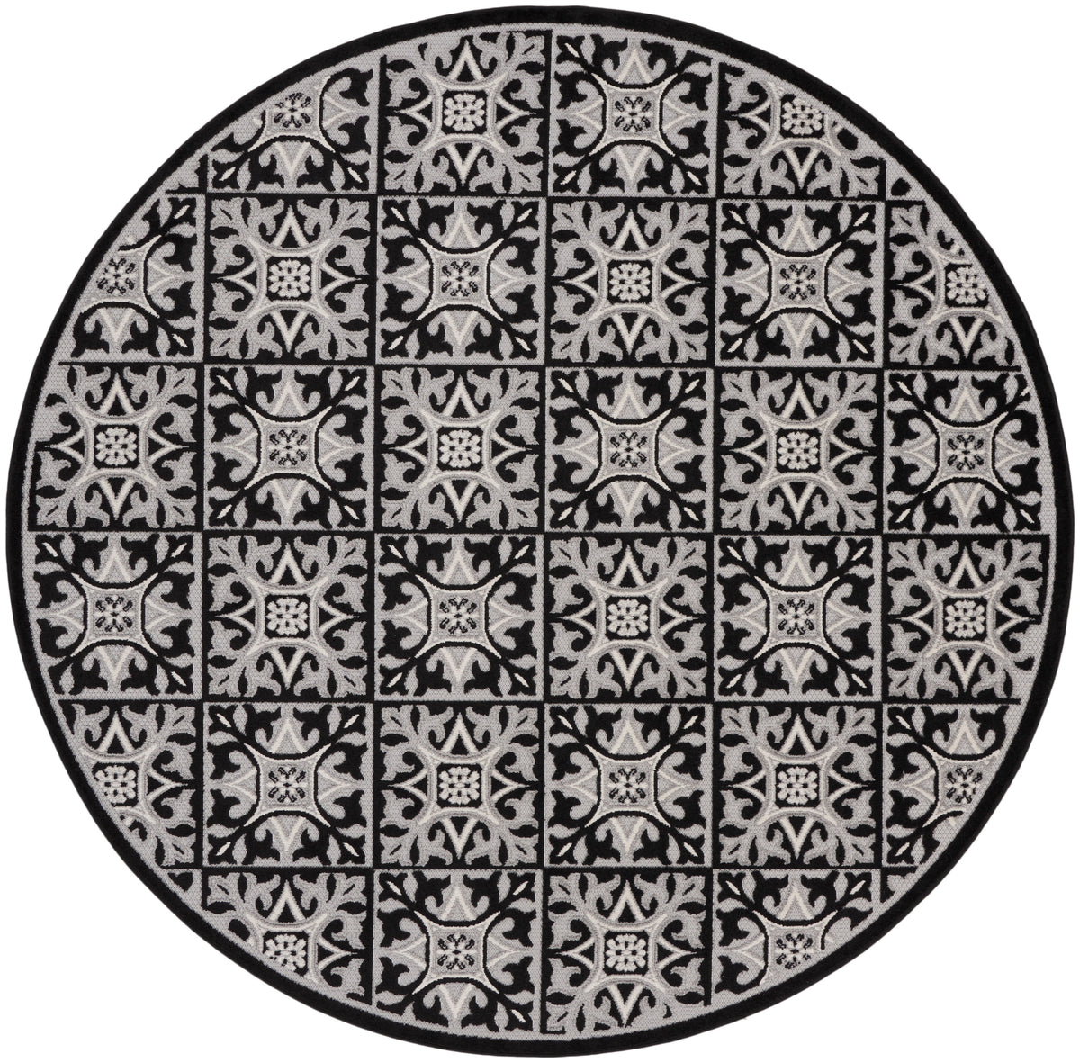 nourison aloha alh34 black white rug