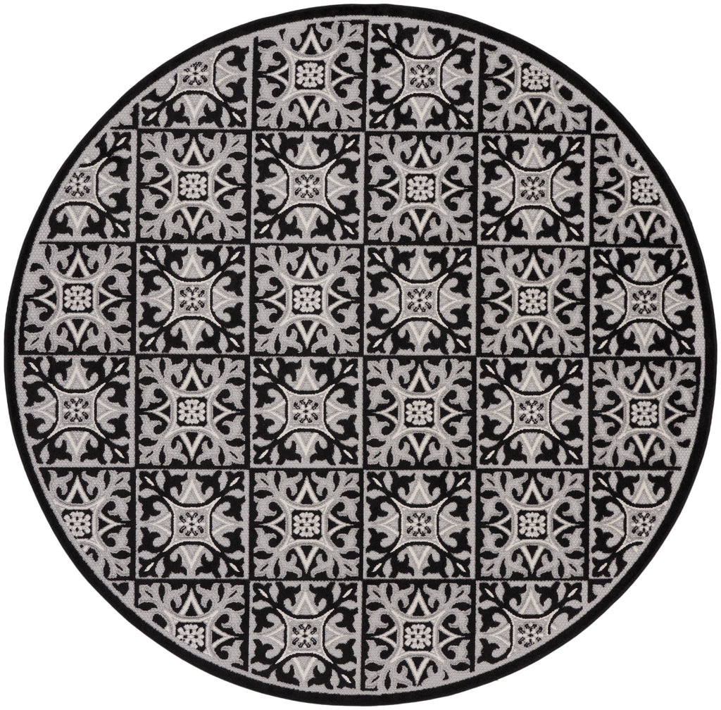 nourison aloha alh34 black white rug