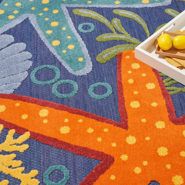 nourison aloha alh24 navy multicolor rug