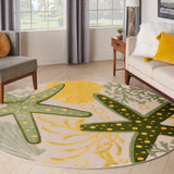 nourison aloha alh24 green yellow rug