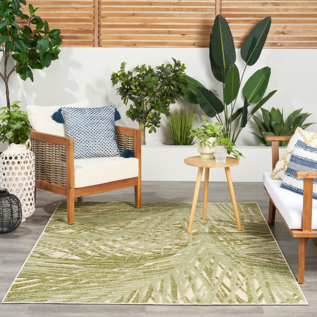 nourison aloha alh41 ivory green rug
