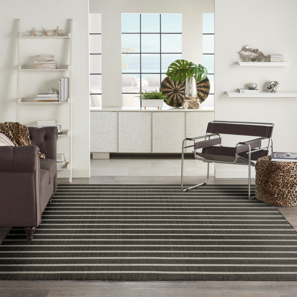 nourison positano pos03 black ivory rug