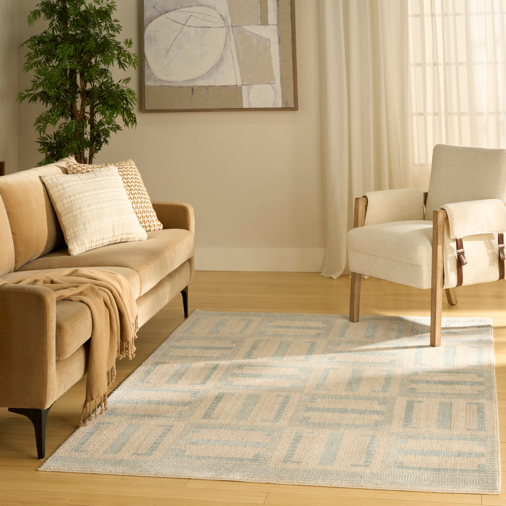 nourison nordic nrc11 ivory blue rug