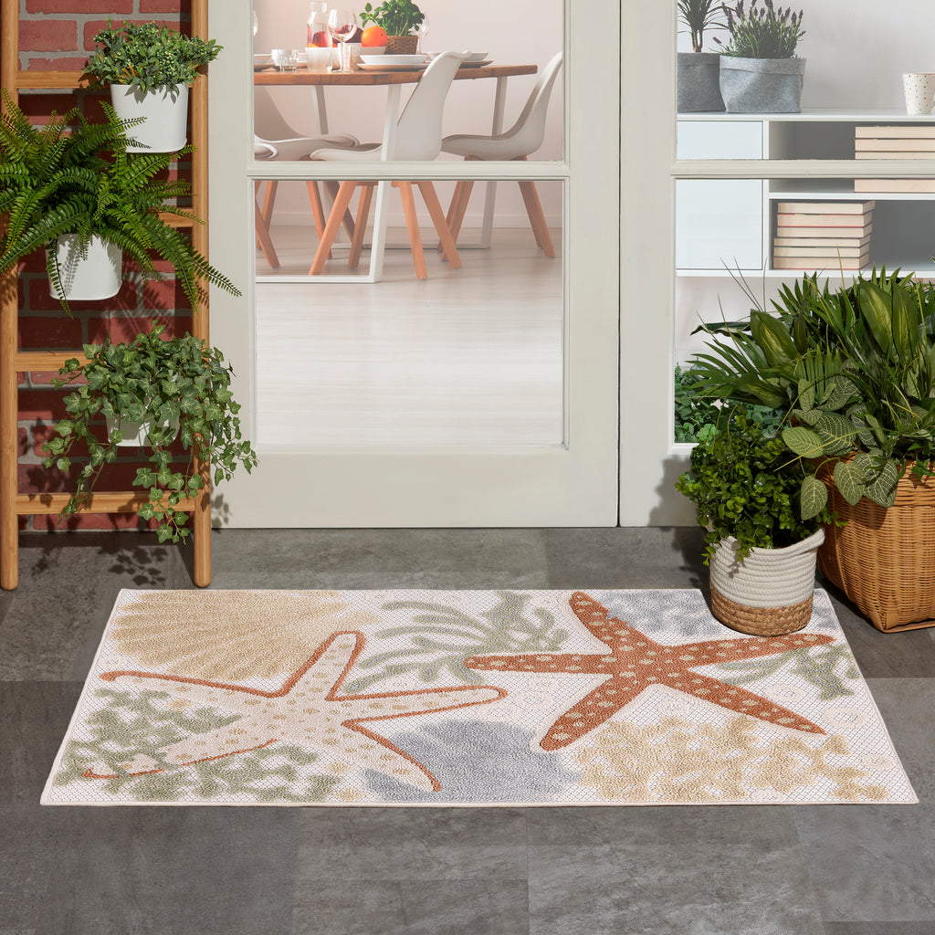 nourison aloha alh24 ivory multicolor rug