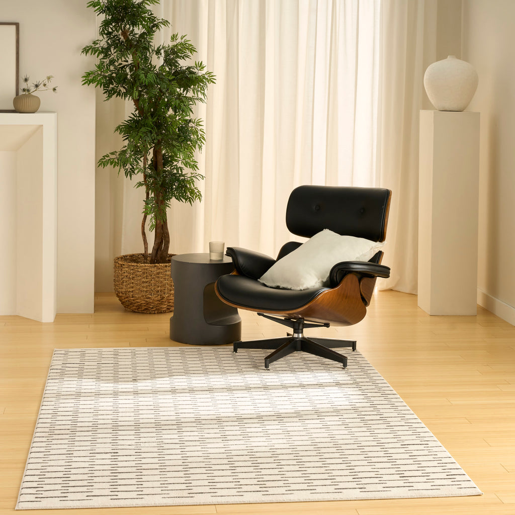 nourison nordic nrc12 ivory black rug