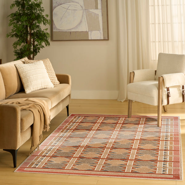 nourison nordic nrc06 rust multicolor rug