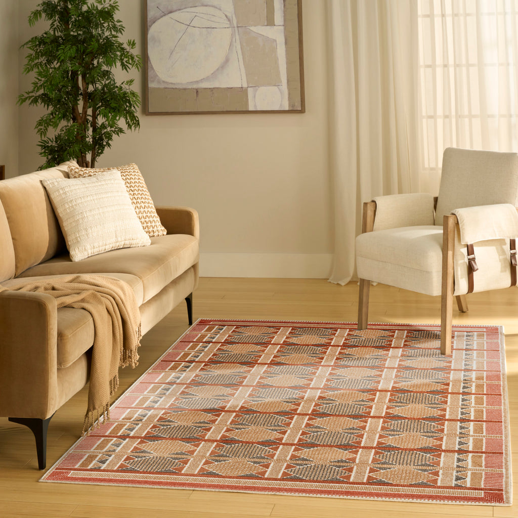 nourison nordic nrc06 rust multicolor rug