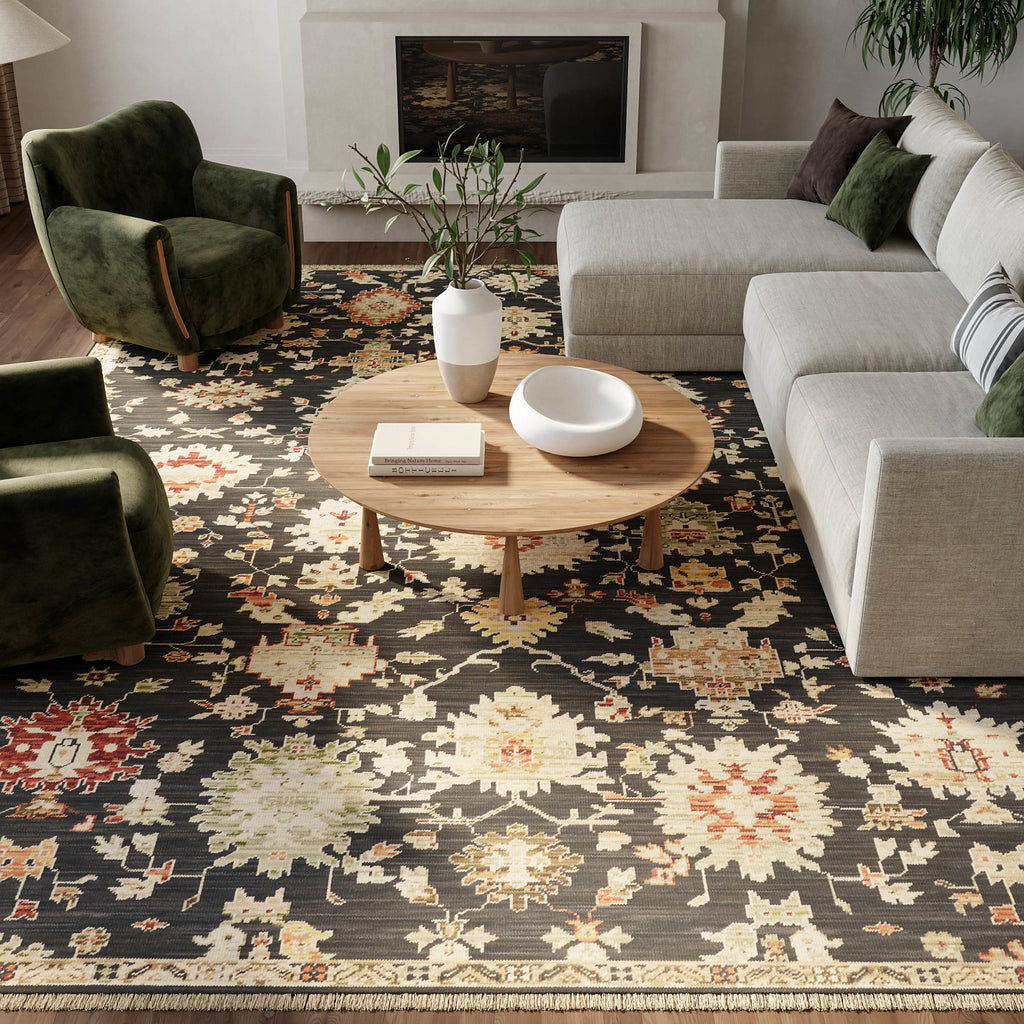 nourison antique bloom anb01 black rug