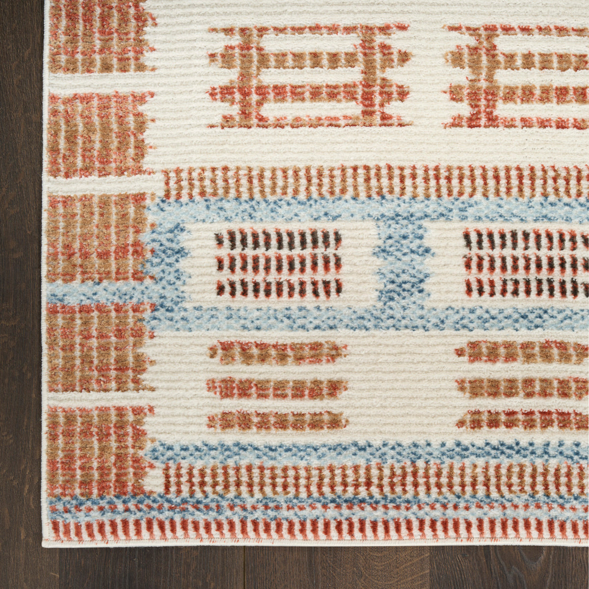nourison nordic nrc16 ivory rust rug