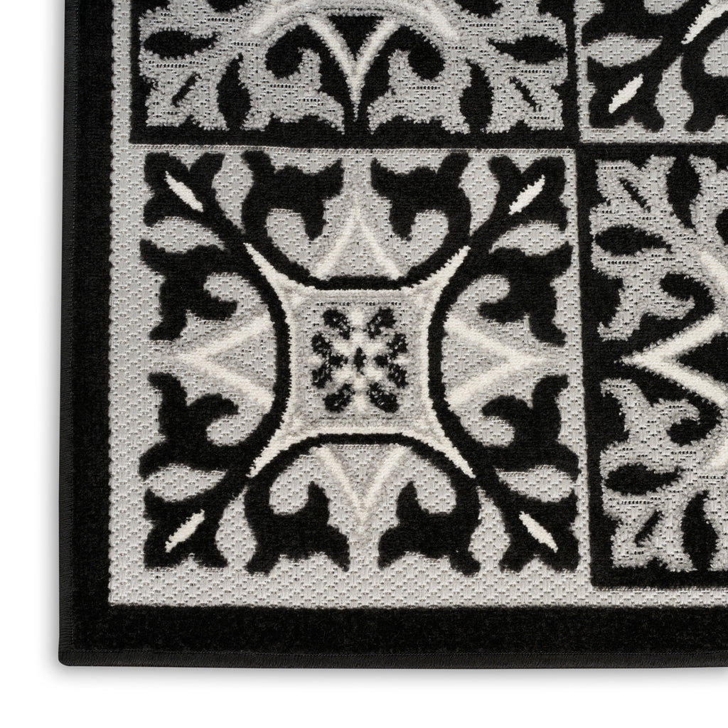 nourison aloha alh34 black white rug