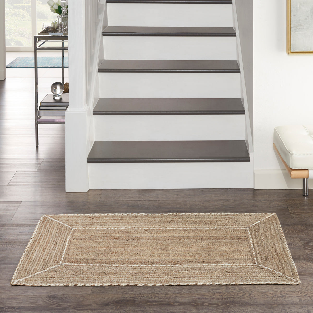 nourison terrazzo jute trj01 natural grey rug