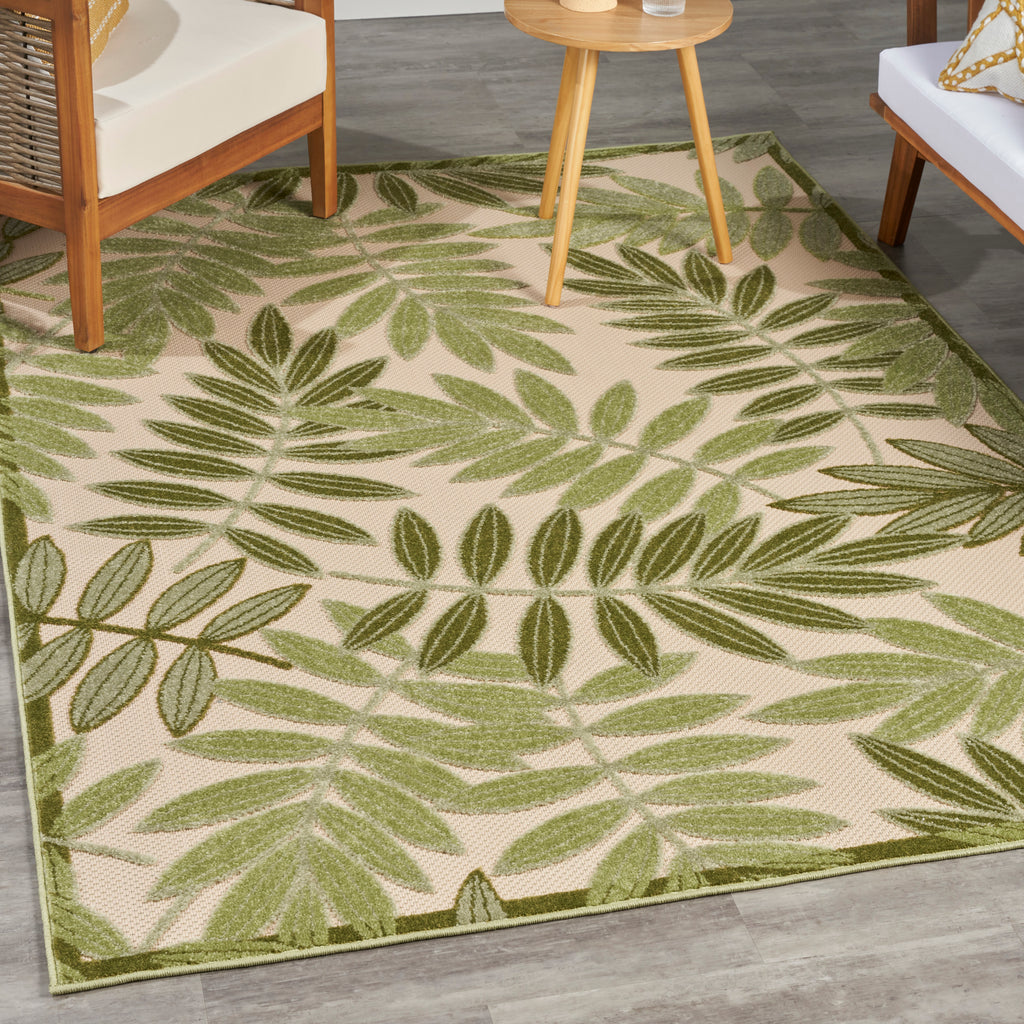 nourison aloha alh18 ivory green rug