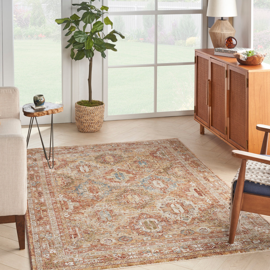 nourison sahar shr01 rust rug
