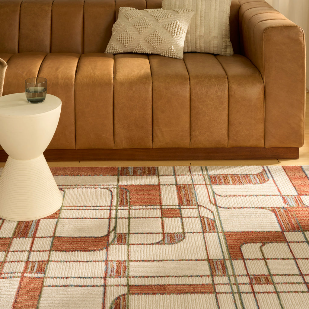 nourison nordic nrc17 ivory rust rug