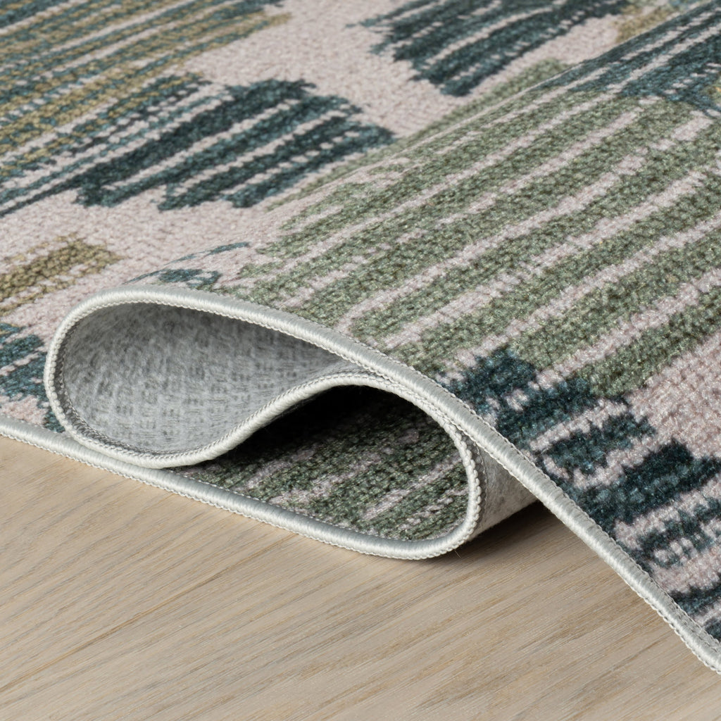 dash albert ladycross da2416 green machine washable polyester rug