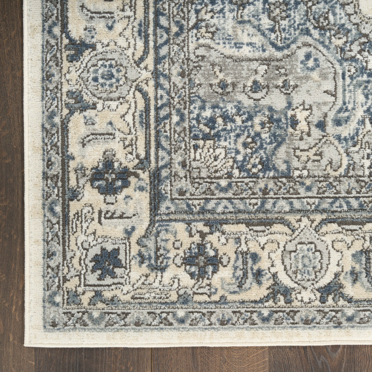 nourison quarry qua18 ivory navy rug