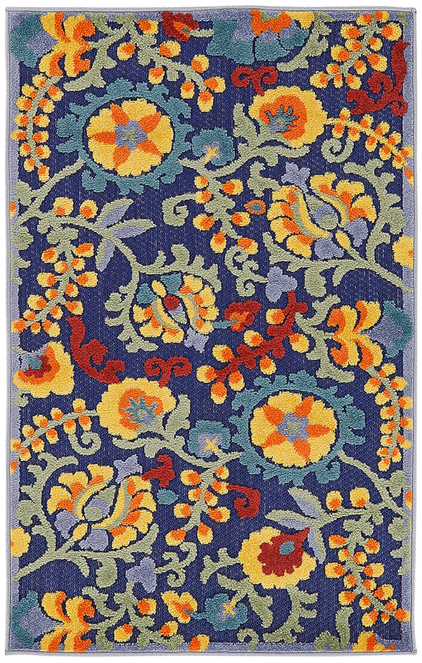 nourison aloha alh17 navy multicolor rug