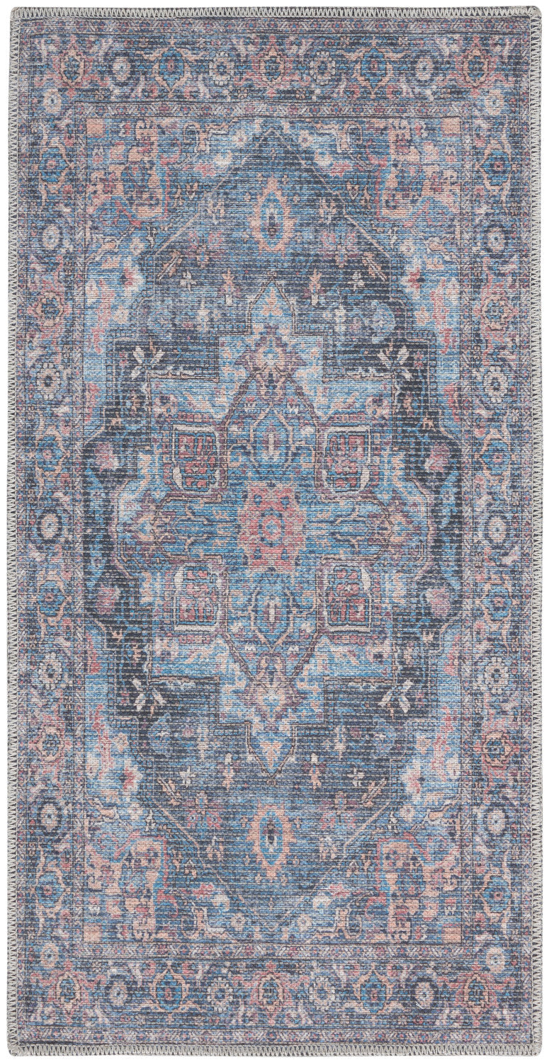 nourison new concept washables sr101 light blue multicolr rug
