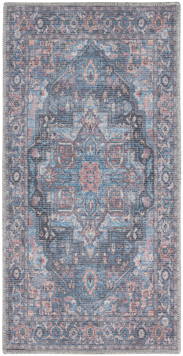 nourison new concept washables sr101 light blue multicolr rug