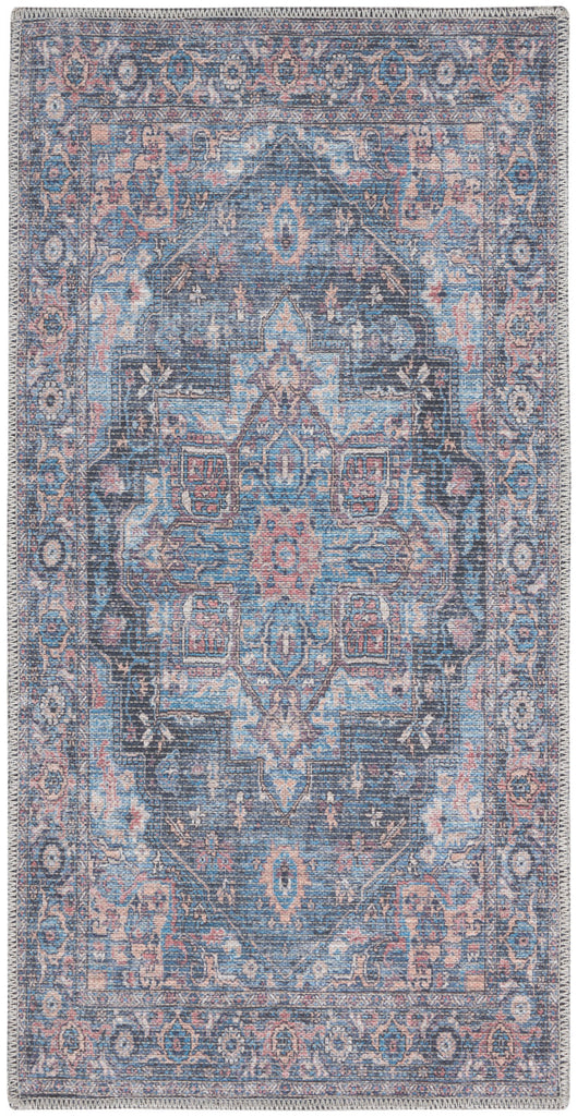 nourison new concept washables sr101 light blue multicolr rug