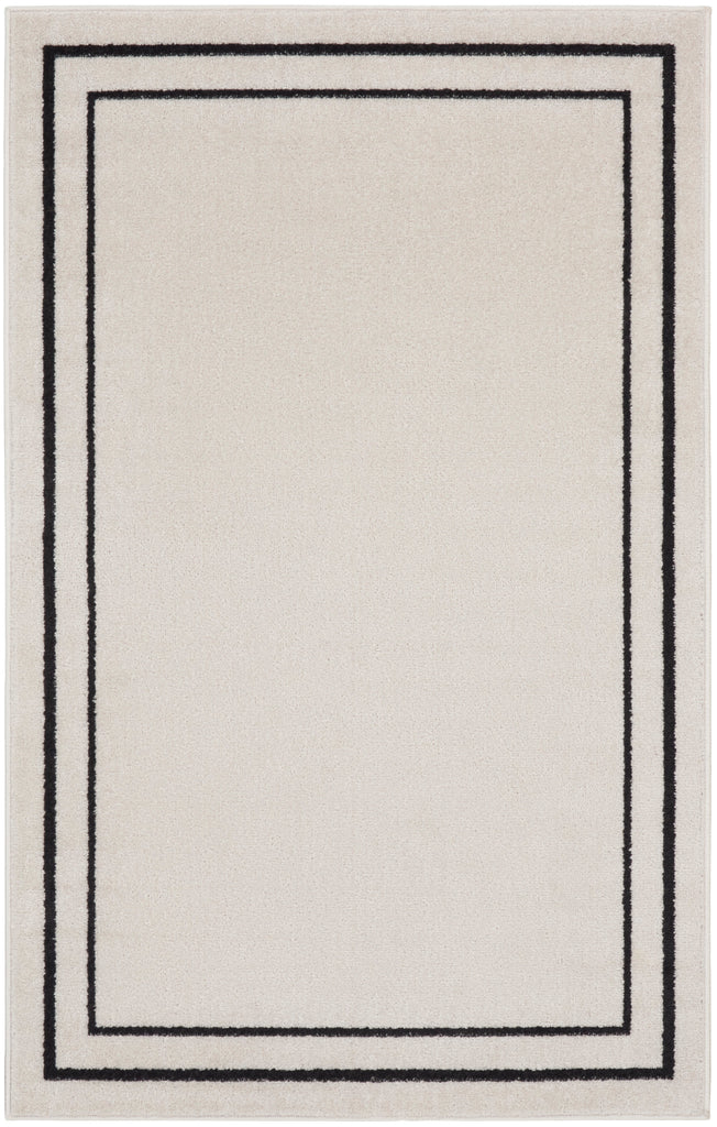 nourison nourison essentials nre02 ivory black rug