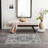 nourison quarry qua18 navy ivory rug