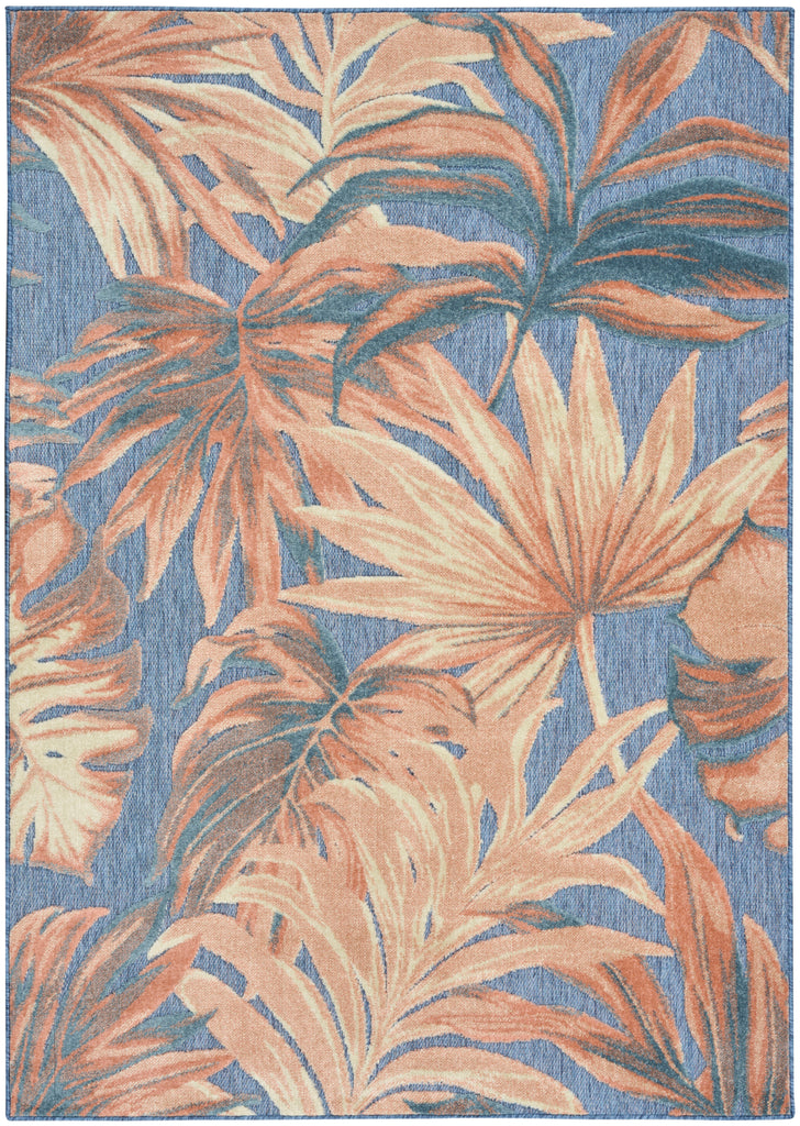nourison aloha alh43 blue rose rug